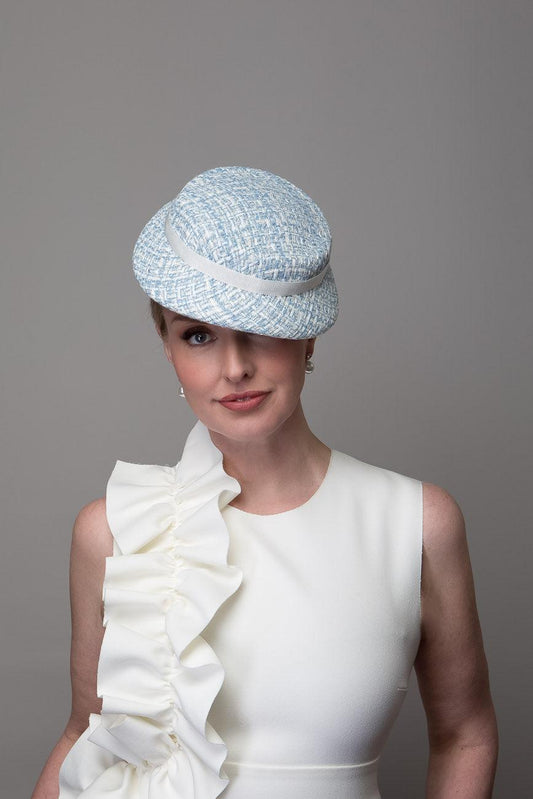 Blue White Textured Hat