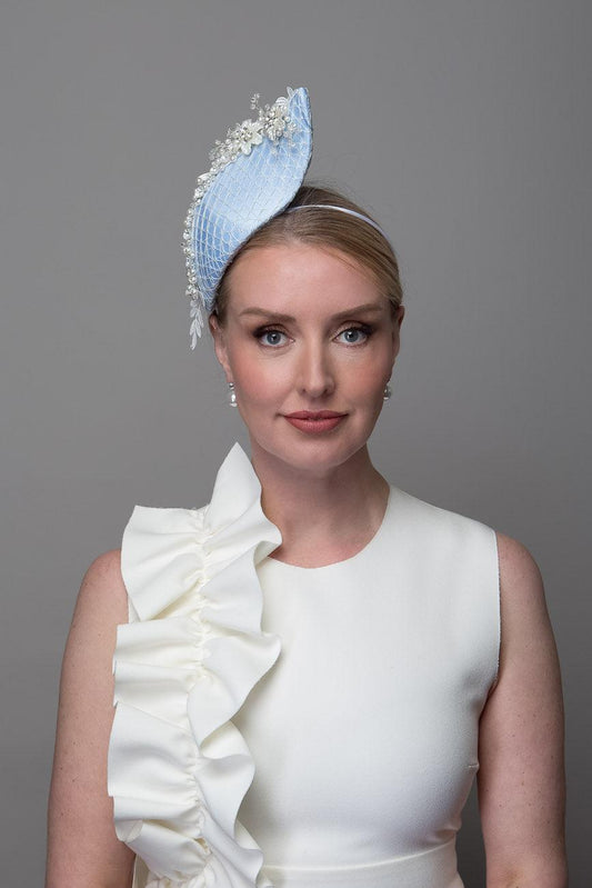 Blue Silk Leaf Fascinator