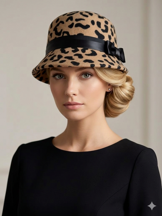 Animal Print Felt Cap
