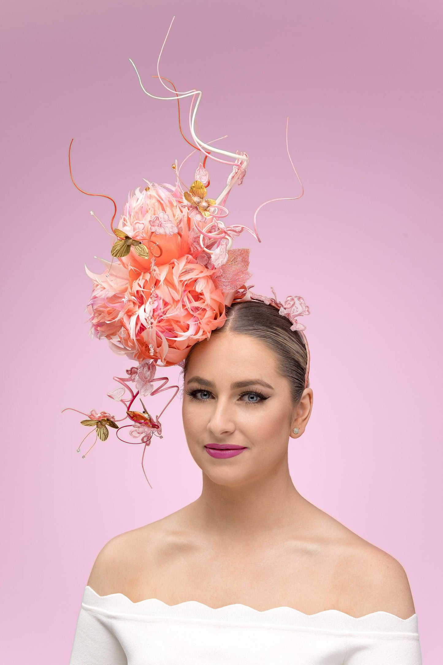 Apricot Feather Ball Flowers