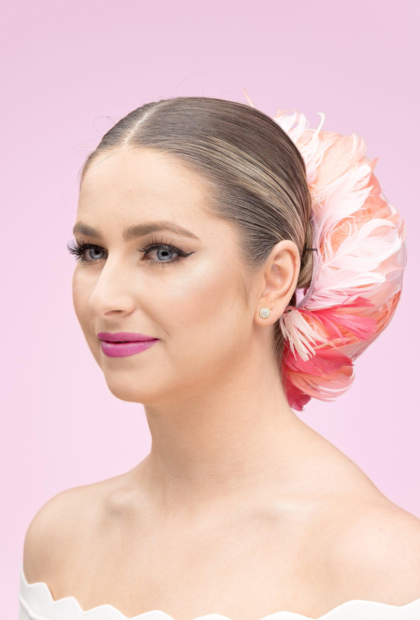 Pink Feather Ring Hat for Spring