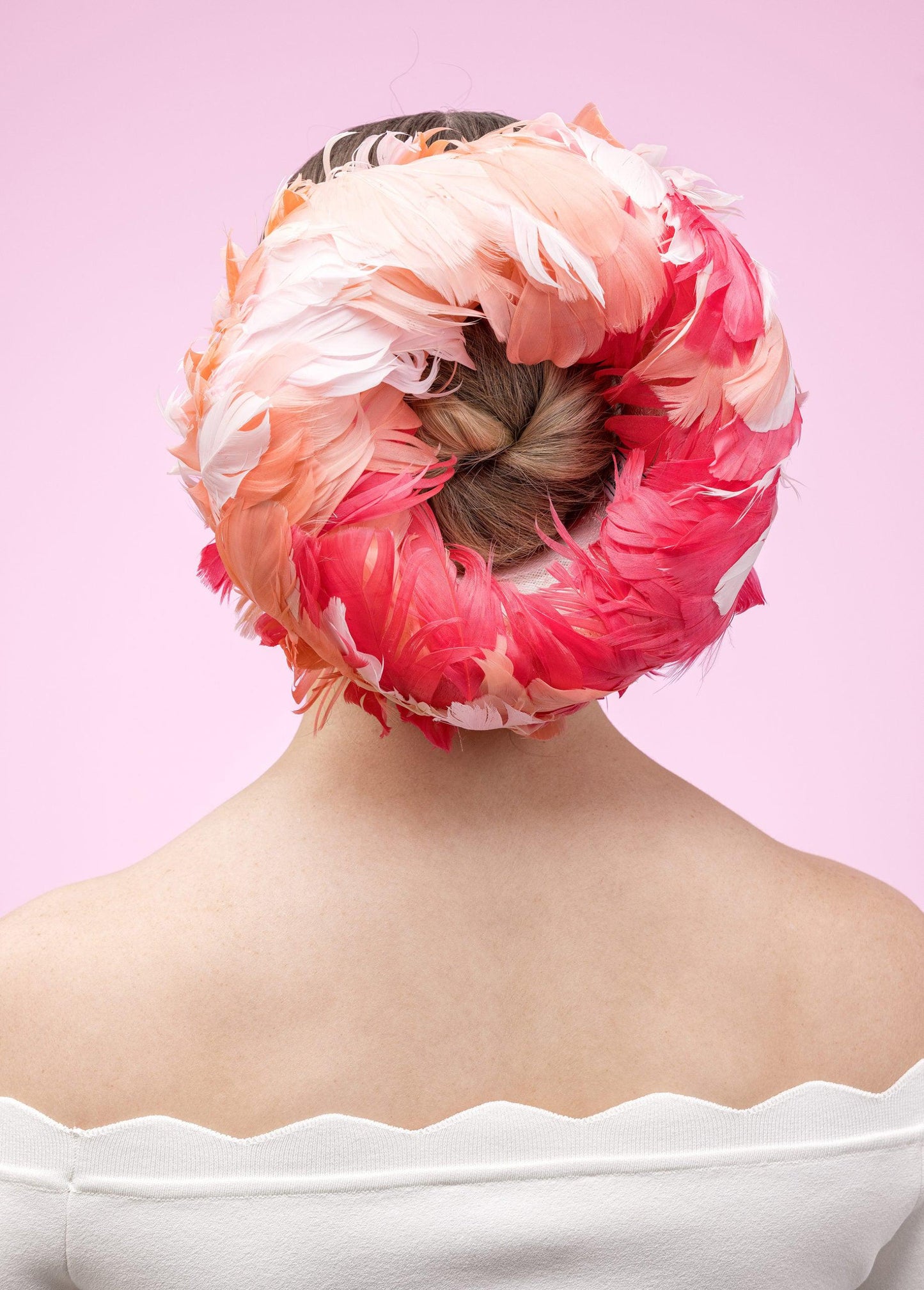 Pink Feather Ring Hat for Spring