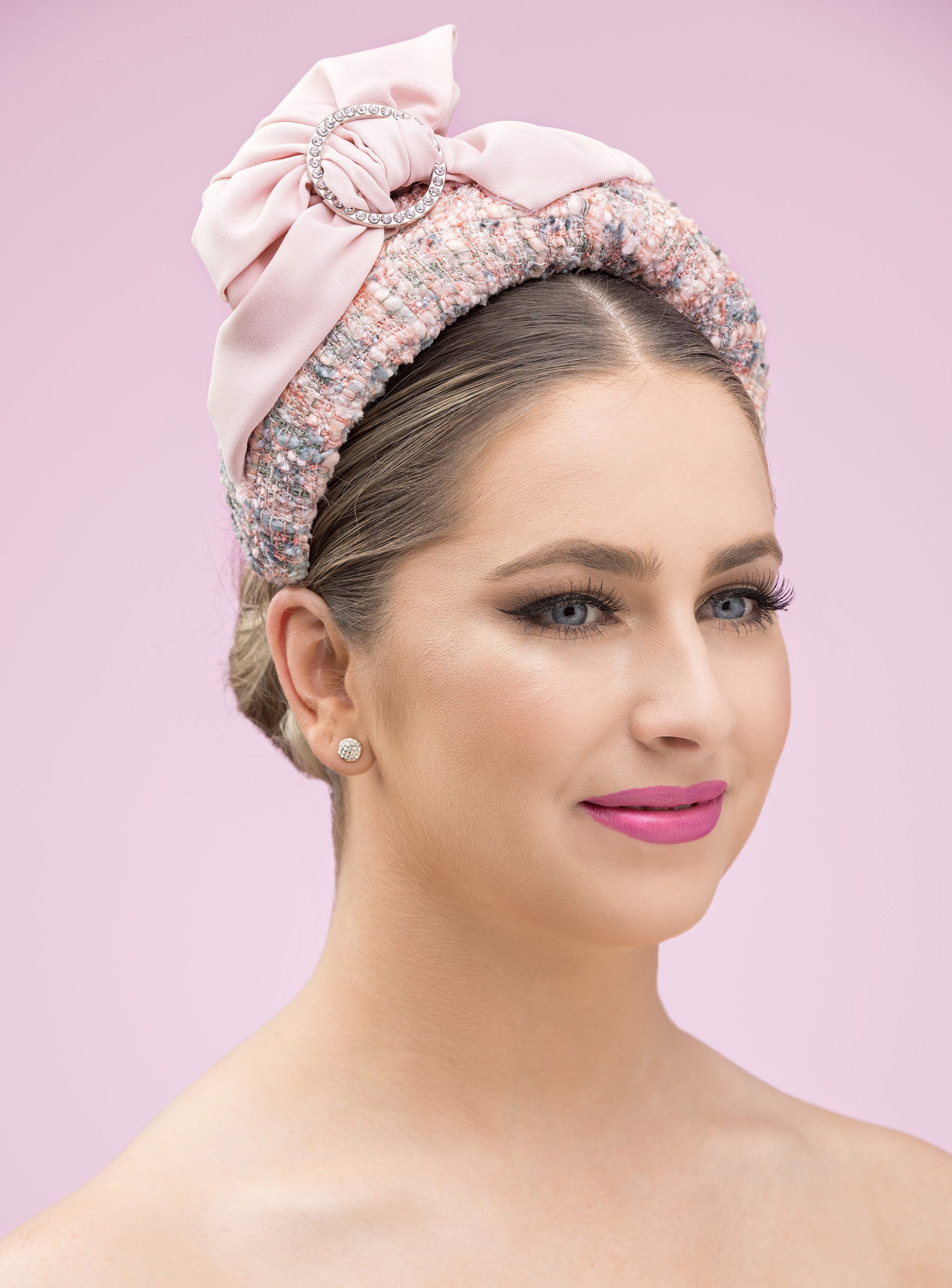 Pink Textured Fabric Headband