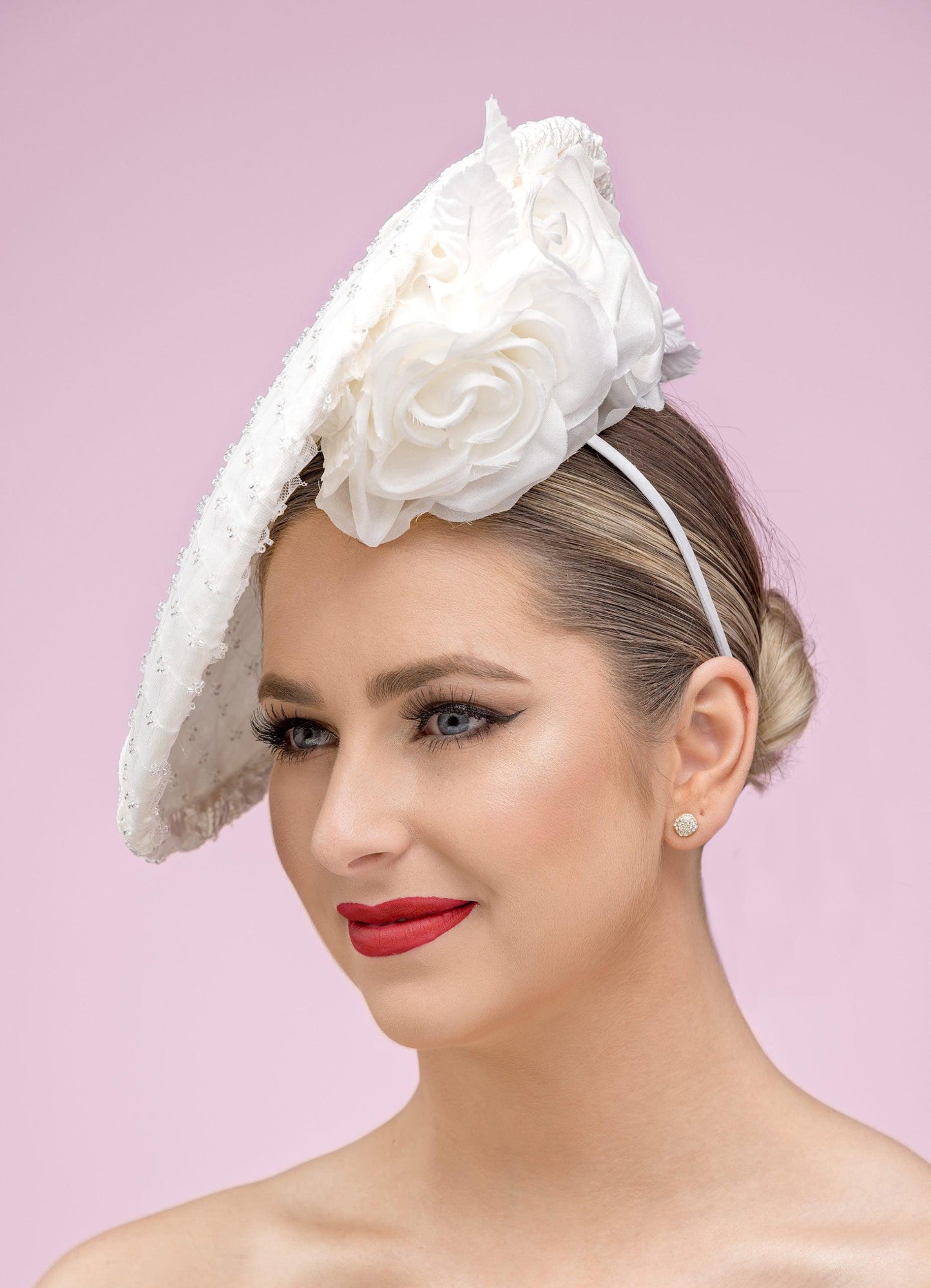 White Lace Side Picture Hat