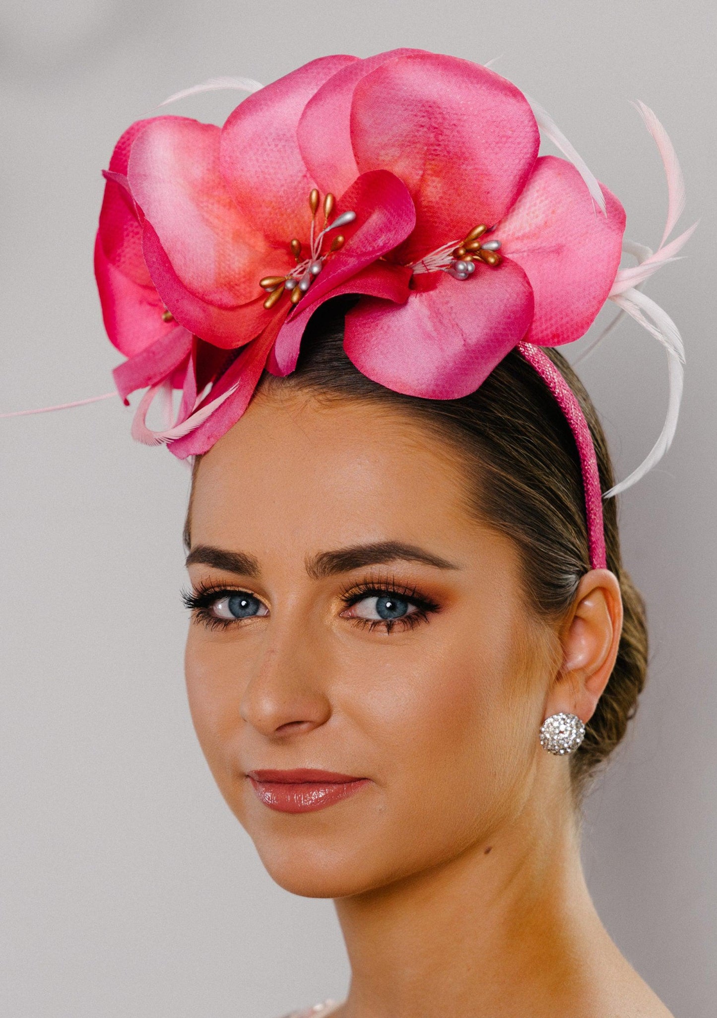 Pink Floral Silk Crown hand dyed petals