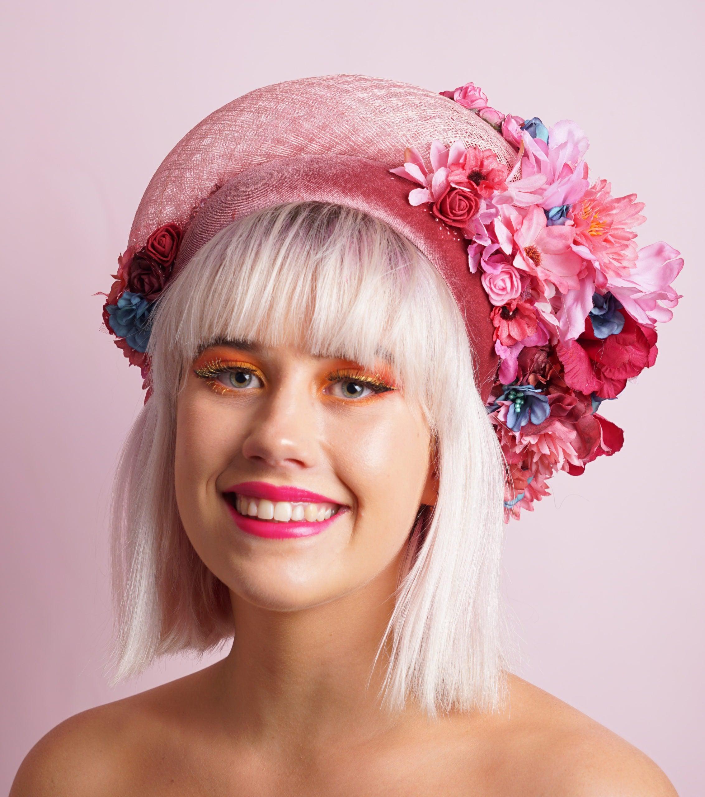 Pink Floral Ring Hat – Wendy Scully Millinery