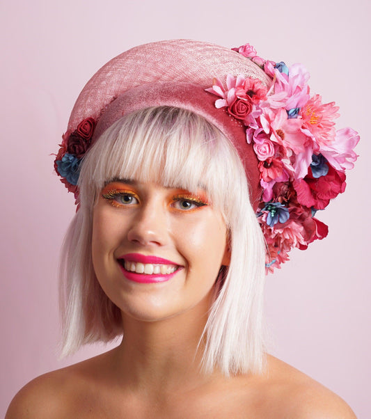 Pink Floral Ring Hat