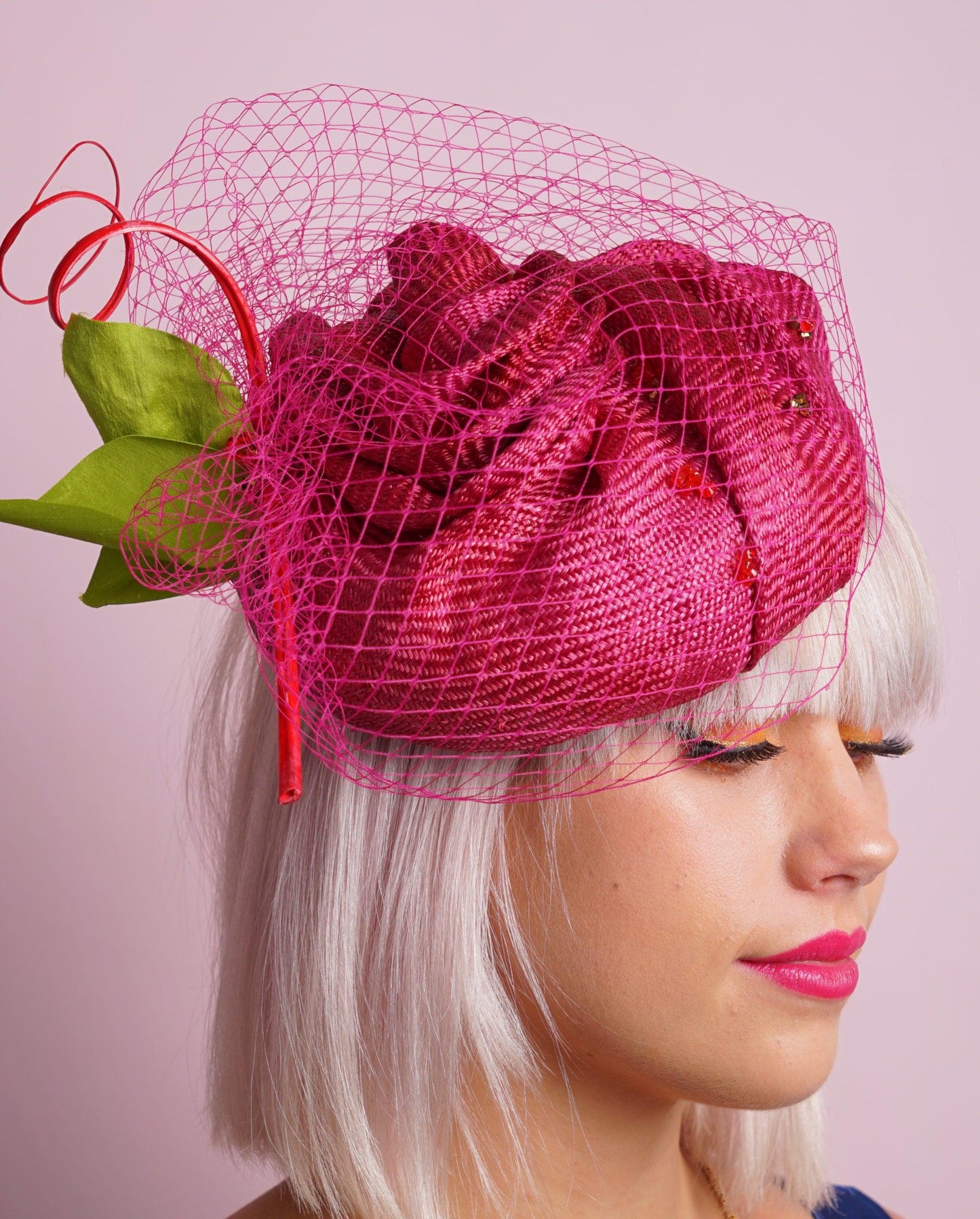 Rose Straw Button Hat