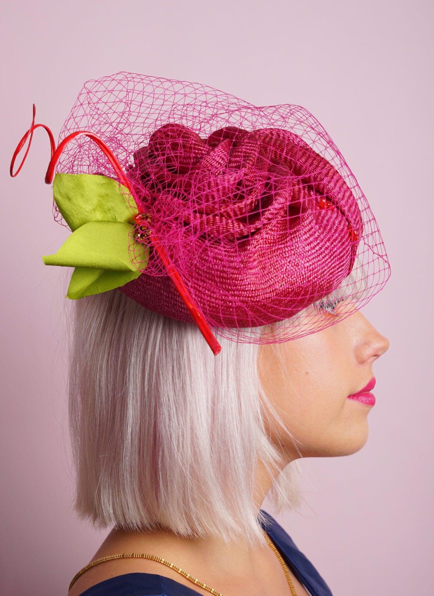 Rose Straw Button Hat