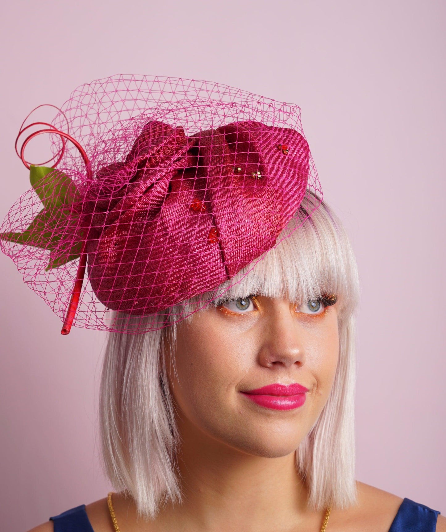 Rose Straw Button Hat