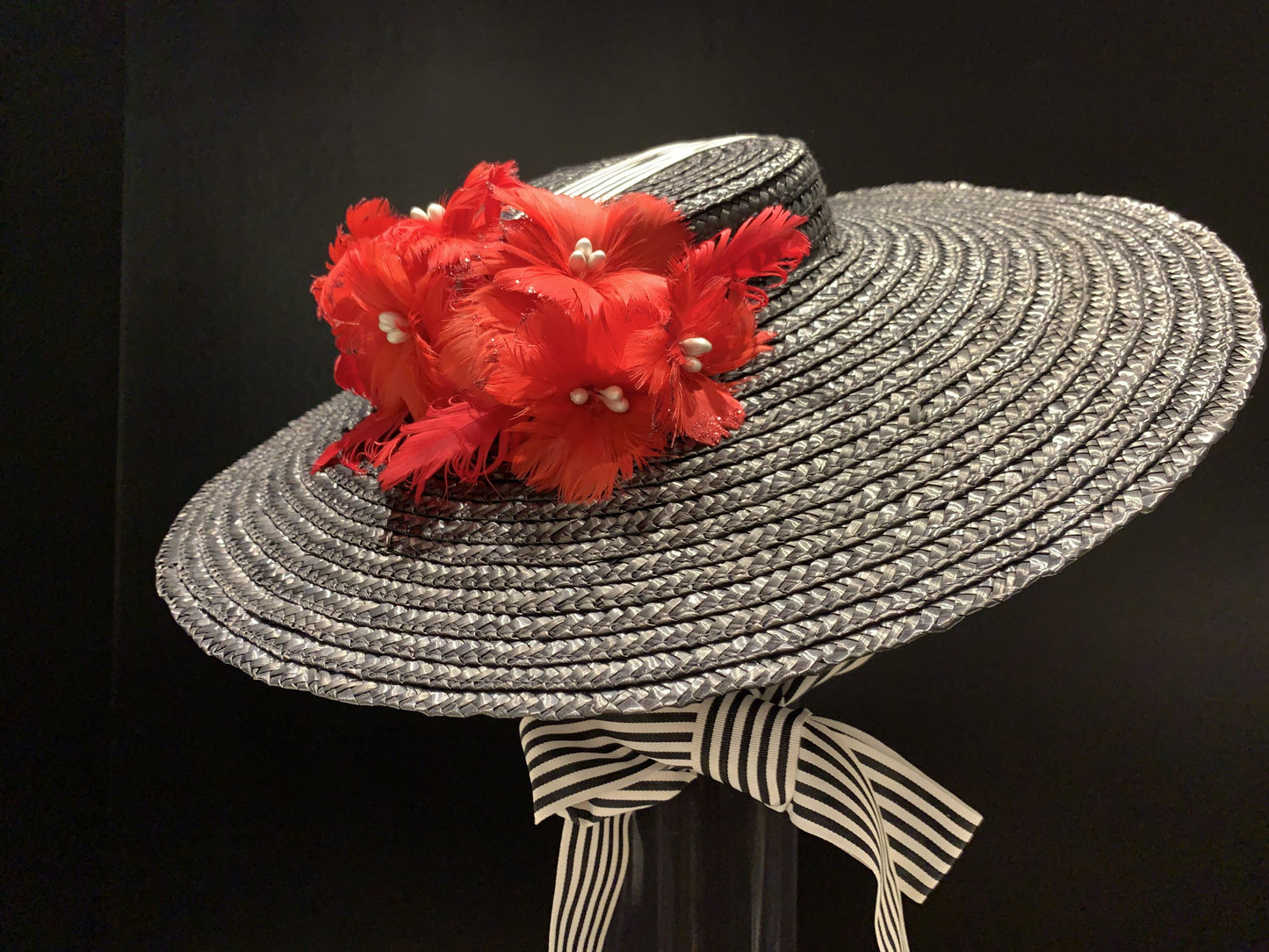 Large Straw Flat Brim Hat