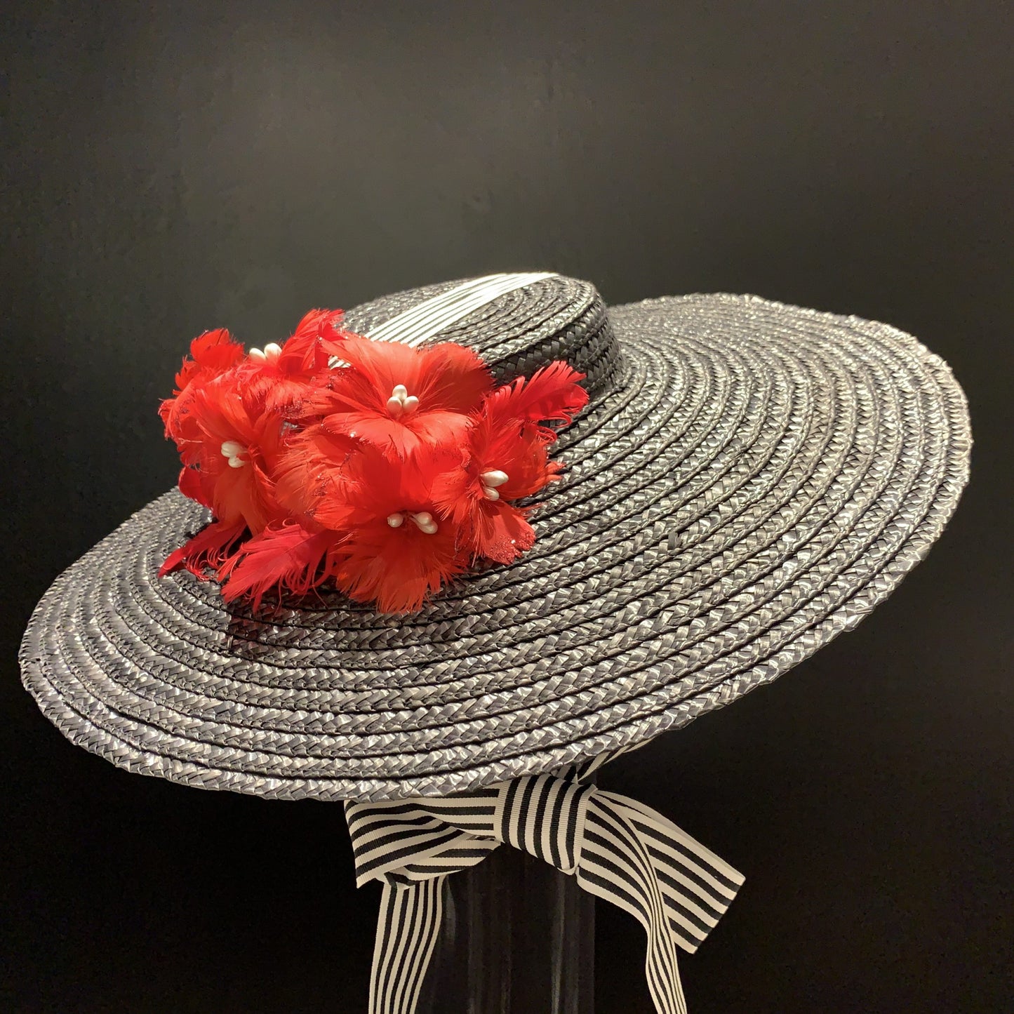 Large Straw Flat Brim Hat