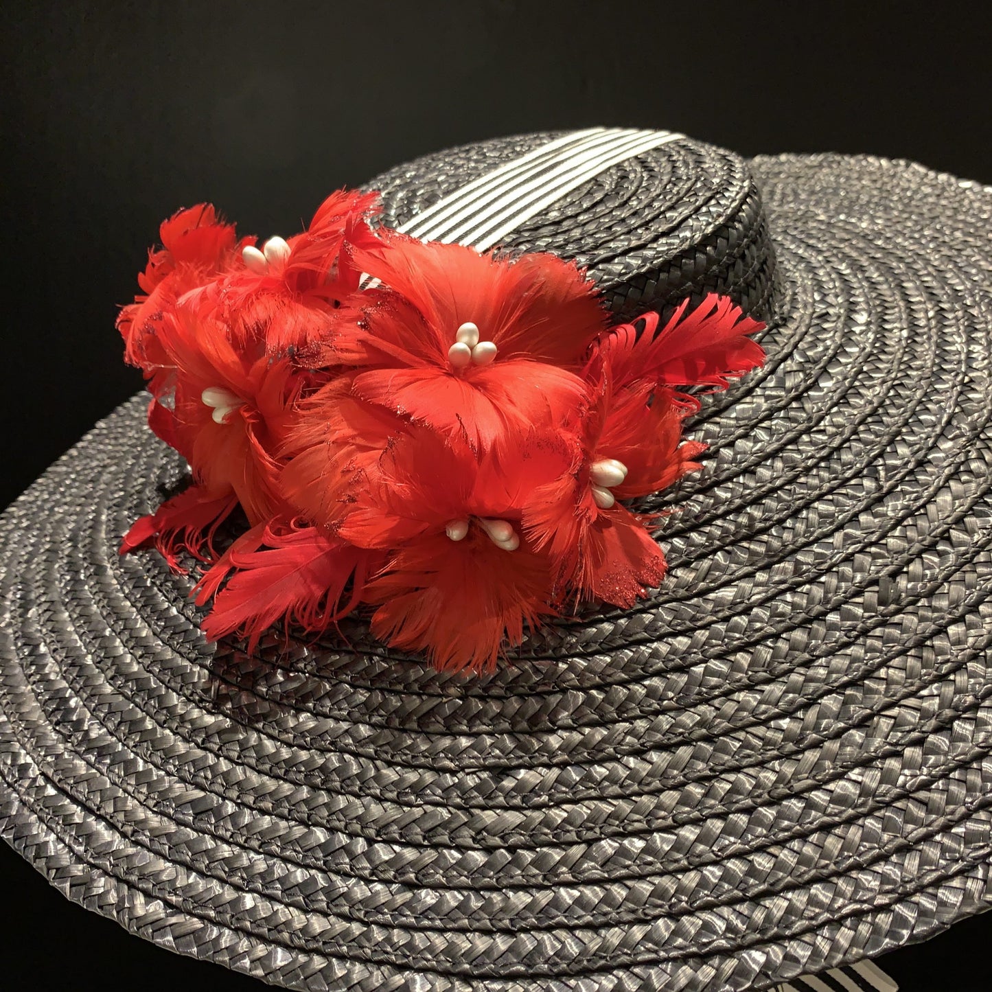 Large Straw Flat Brim Hat