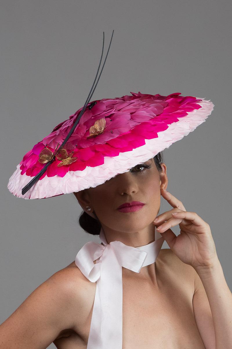 Dior Pink Feather Brim Hat