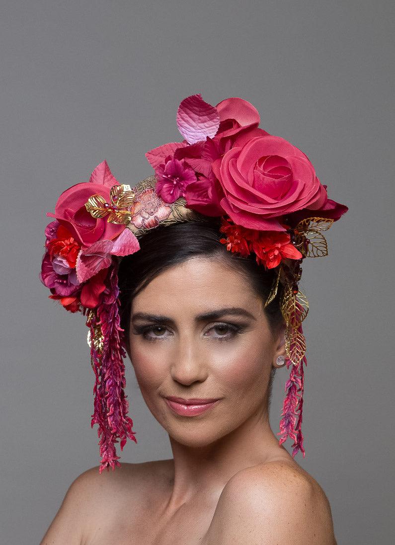 Red Silk Flower Headband