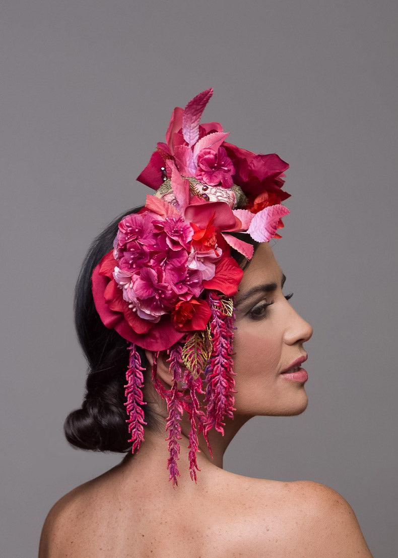 Red Silk Flower Headband