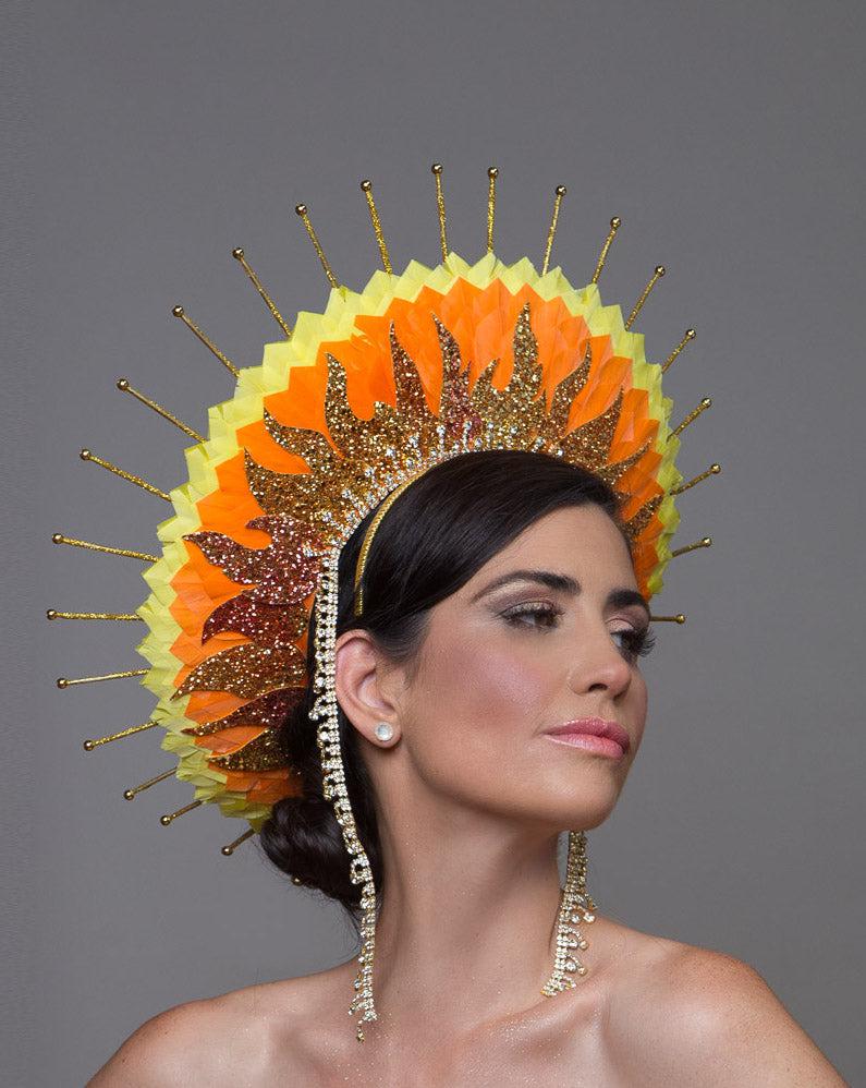 Orange Yellow Feather Halo