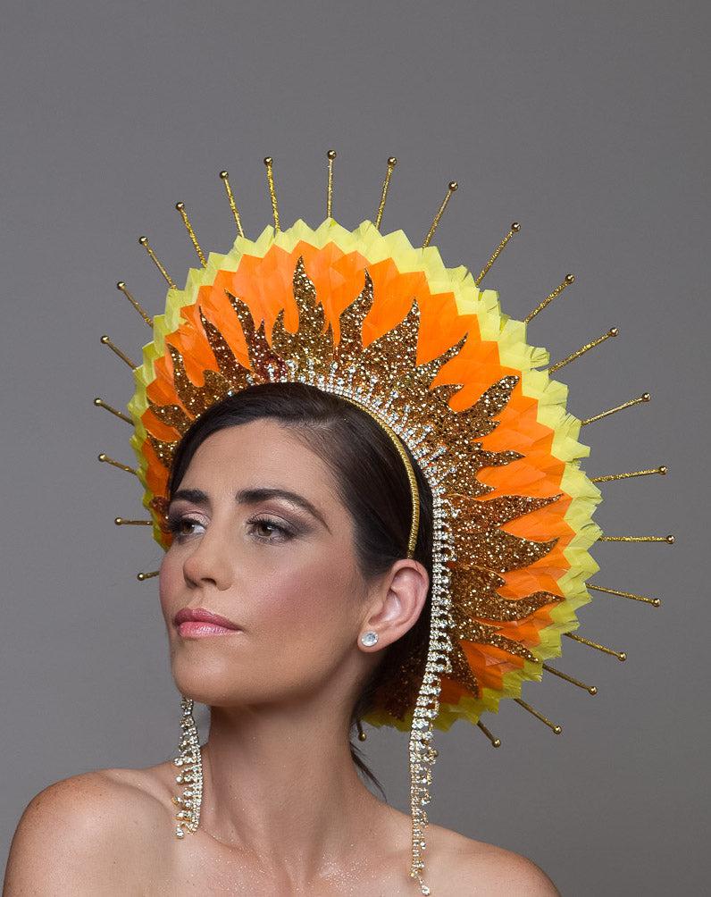 Orange Yellow Feather Halo