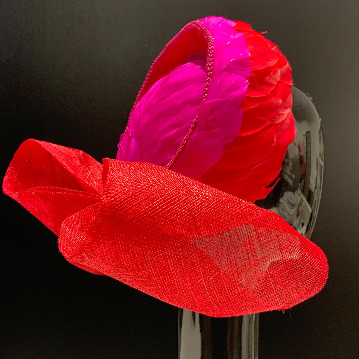 Pink Red Feather Pillbox