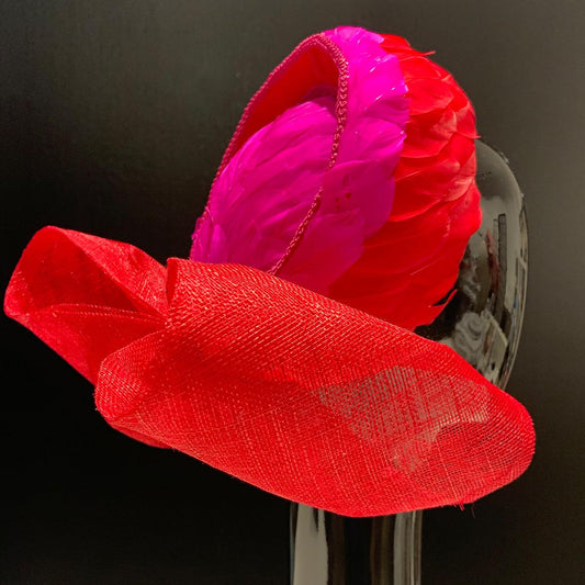 Pink Red Feather Pillbox