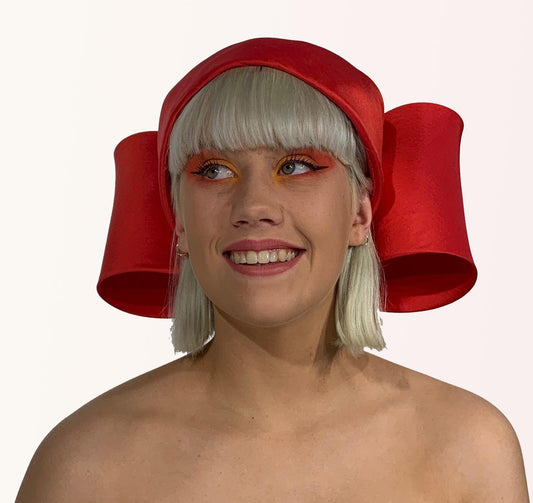 Red Bow Toque Hat