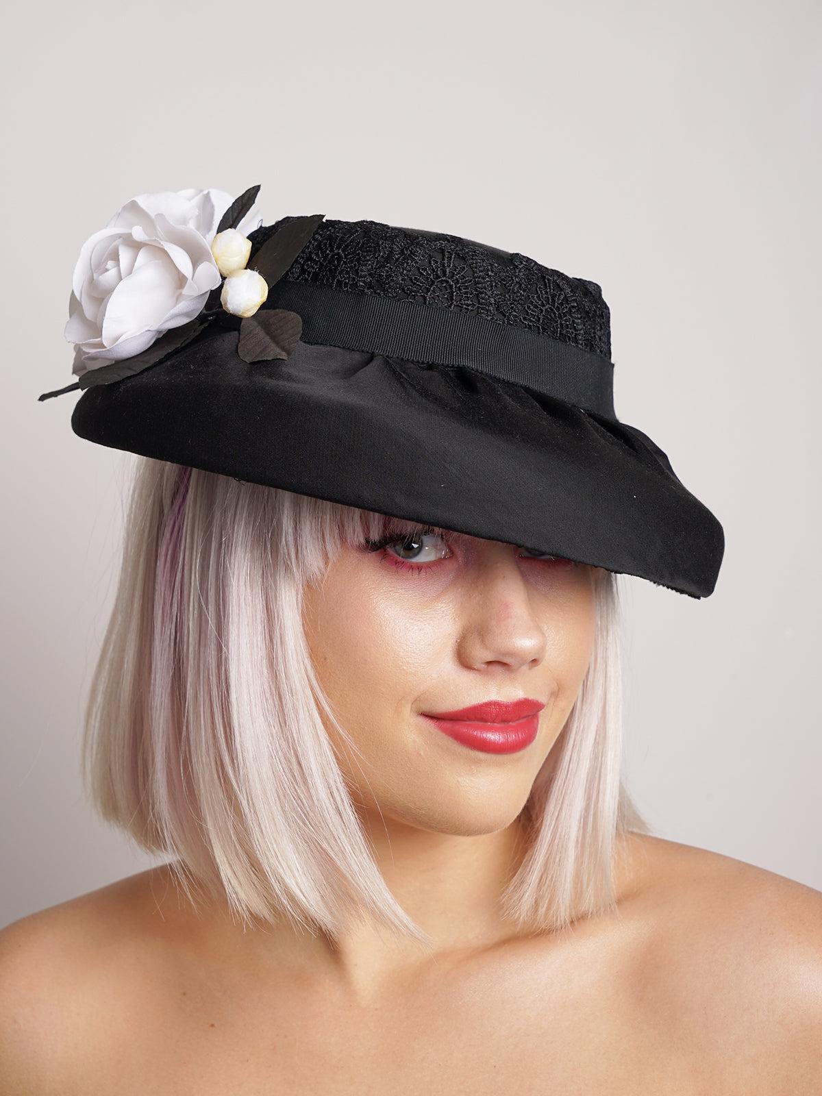 Black Silk Vintage Hat