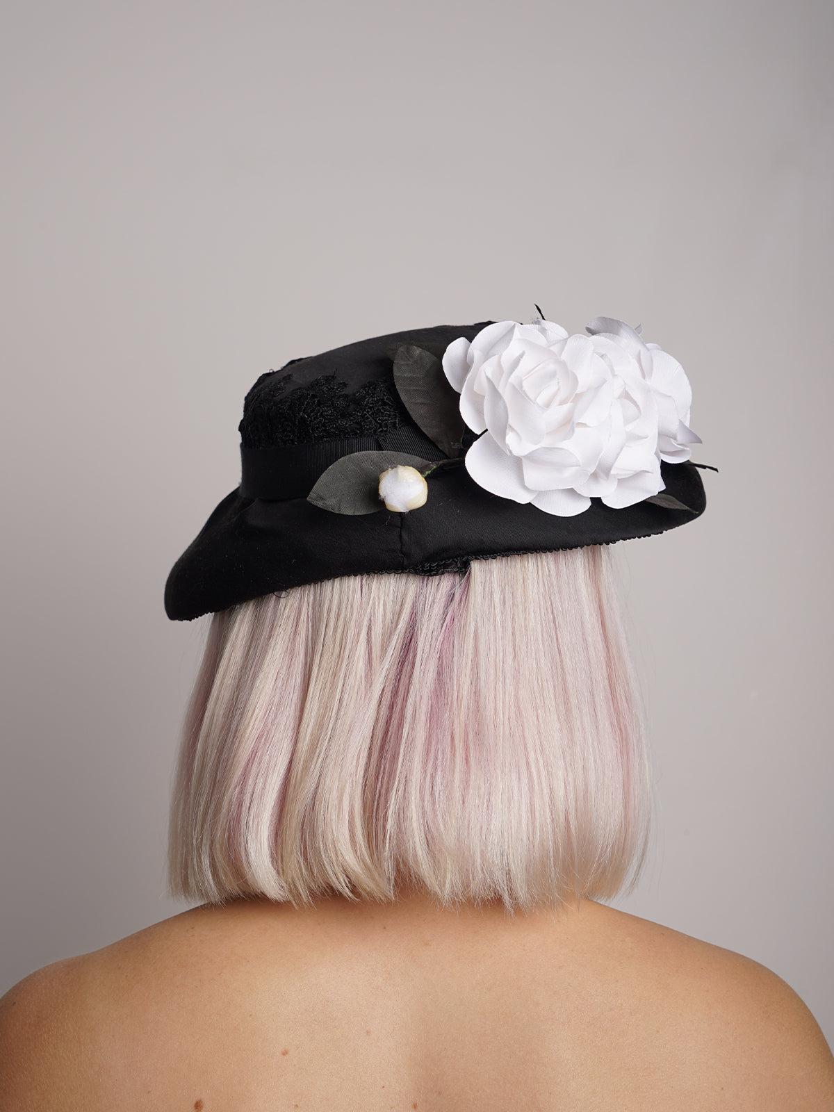 Black Silk Vintage Hat