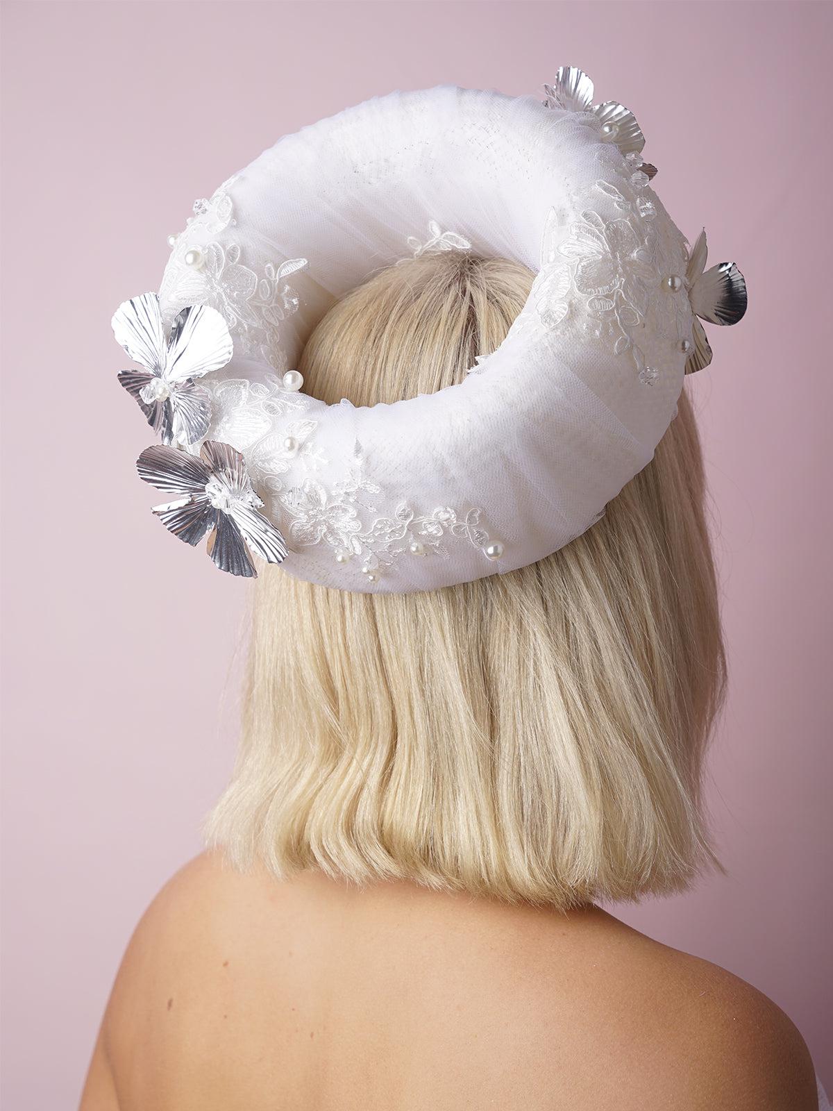 White Tulle French Ring Headpiece