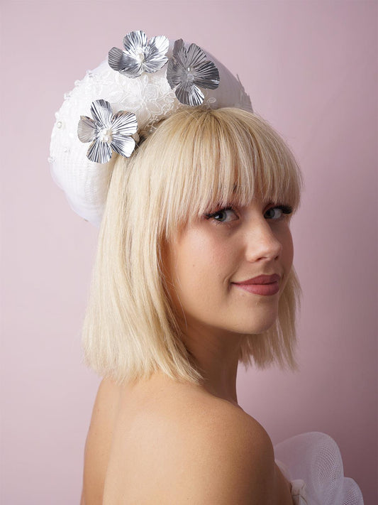 White Tulle French Ring Headpiece